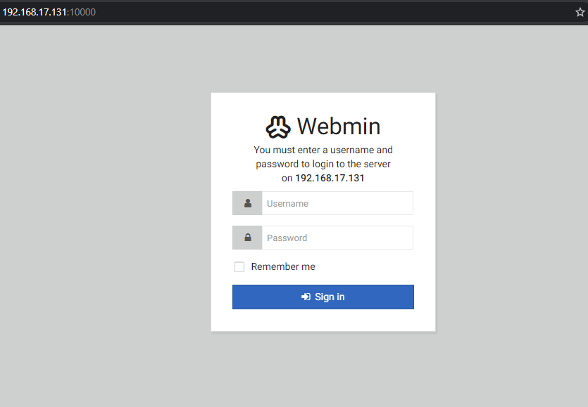 Login Webmin