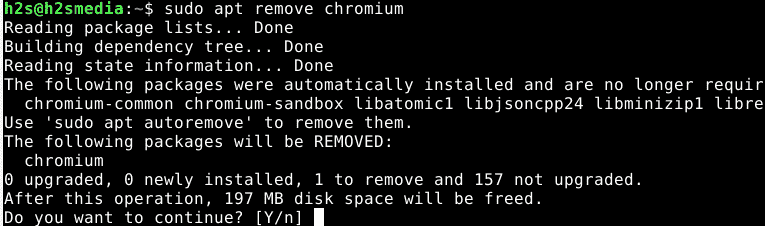 Remove chromium browser debian