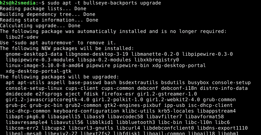 Upgrade Debian 11 via Backports repository