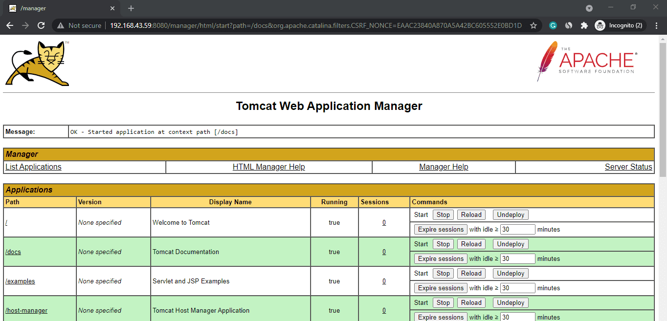 Gestionnaire d'applications Web