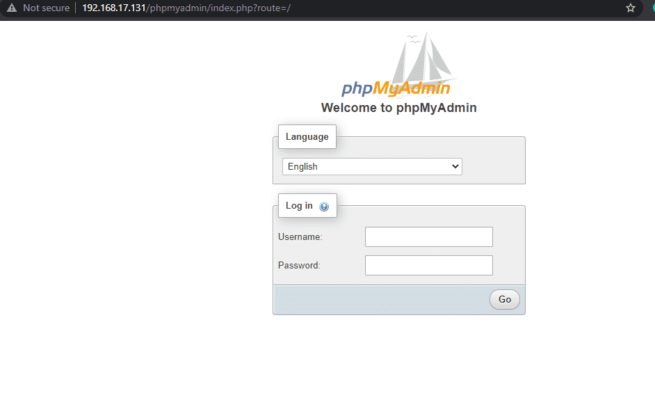 phpMyAdmin web interface on Rocky Linux