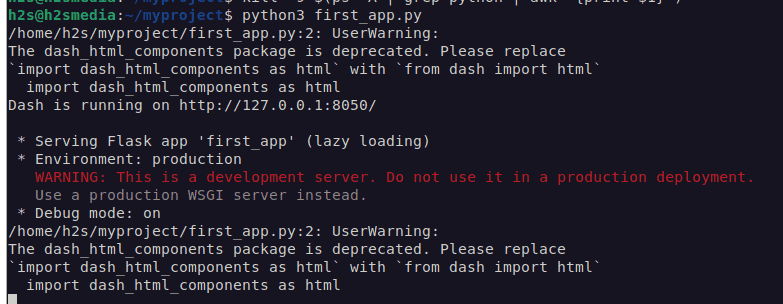 Run your Dash App using python