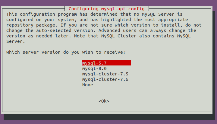 Set MySQL 5.7 Server as default on Ubuntu 20.04