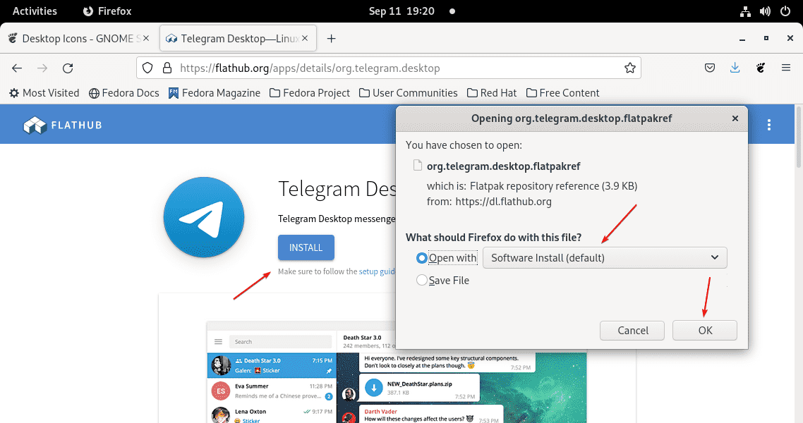 Software Center Desktop Messenger Flatpak