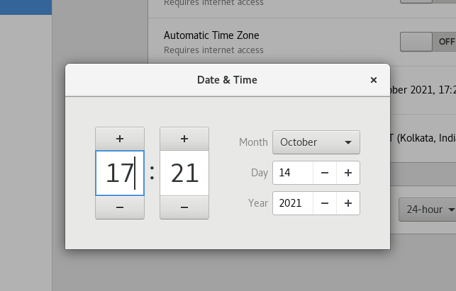 Adjust Time and date linux