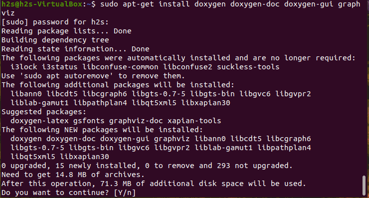 Doxygen installation on Ubuntu 20.04