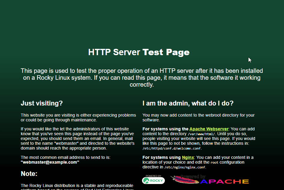HTTP Server Test Page Almalinux