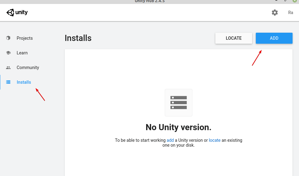 Install the Unity editor