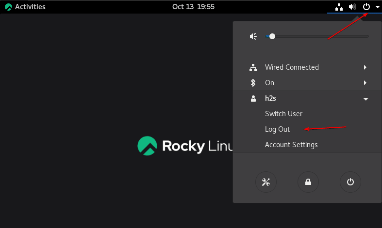 Log out Rocky Linux