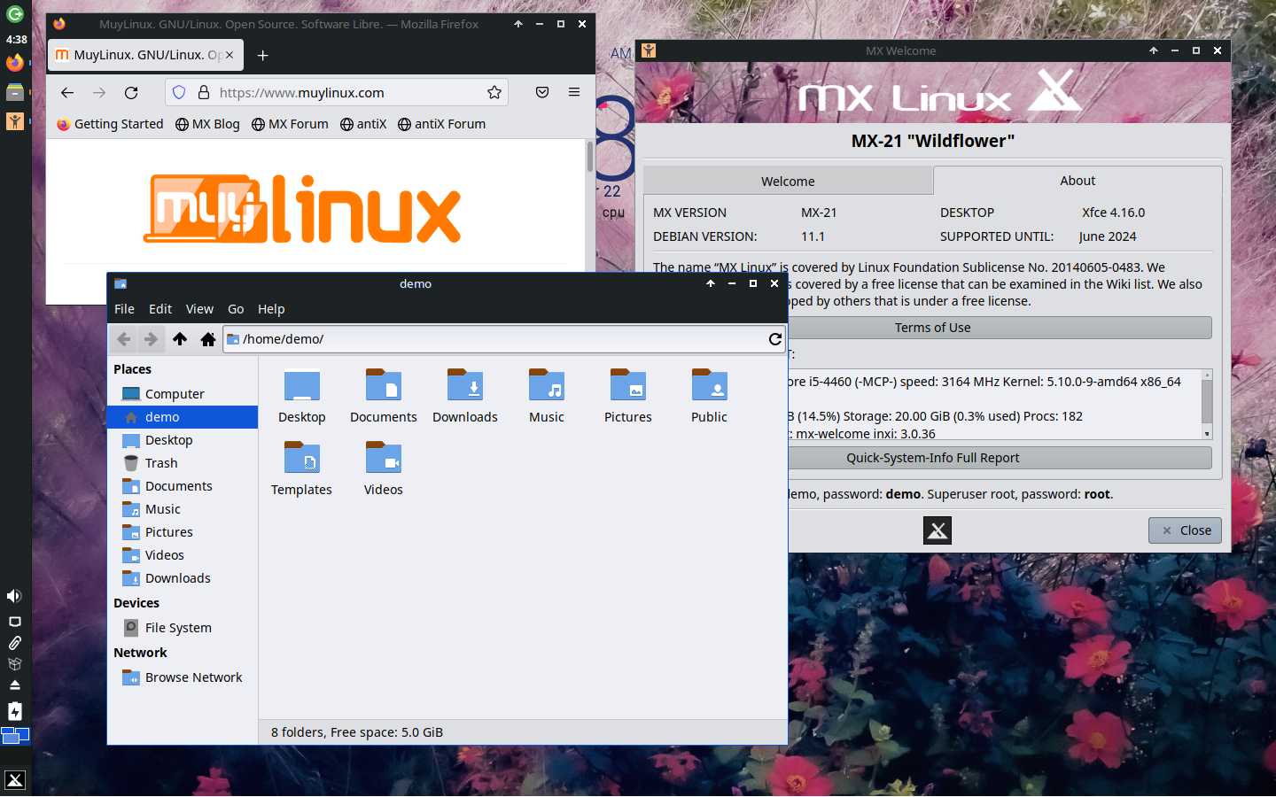 MX Linux 21 with Xfce desktop min