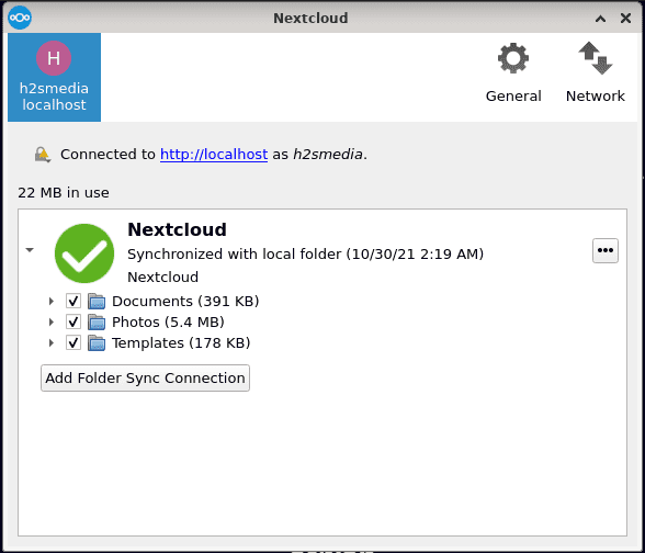 Nextcloud client settings