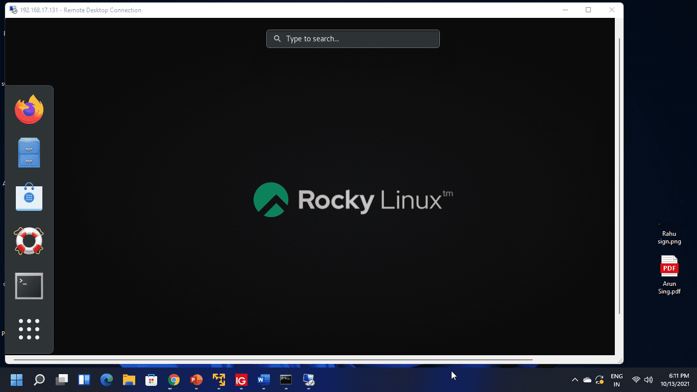 Rocky Linux remote desktop