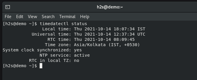 command to check time and date on rocky linux