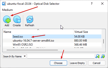 Add Seed ISO file for Ubuntu 20.04 in VirtualBox