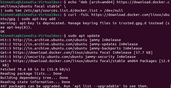 Add docker repo and GPG key Ubuntu 22.04