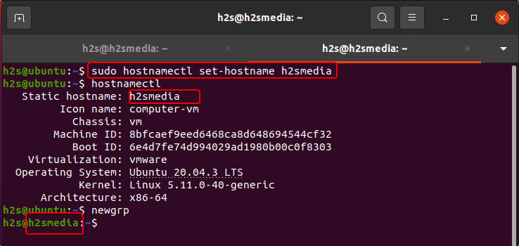 Change hostname pemanently using set hostname command wihout reboot