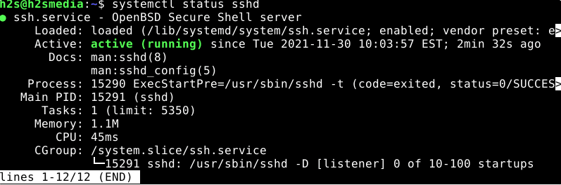 Check SSHD service on Debian 11 bullseye