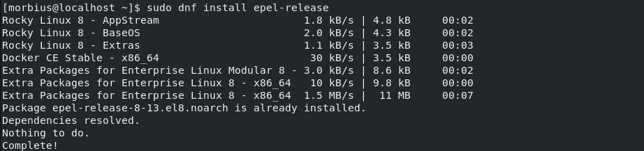 Install EPEL on Rocky Linux 8