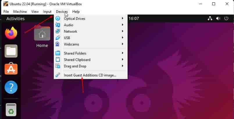 Install Guest Addtions for VirtualBox in Ubuntu 22.04