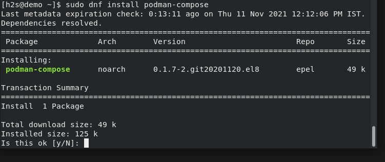 Install Podman Compose and Container on Almalinux 8 or Rocky