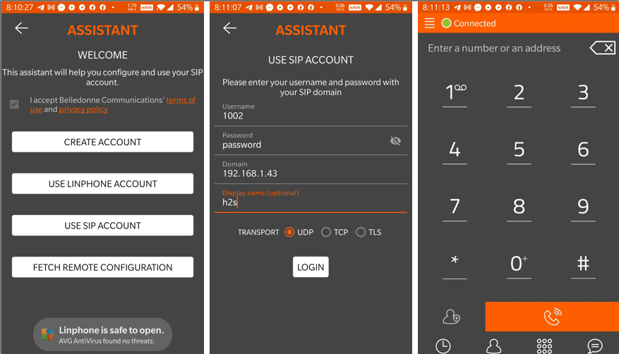 Connect Android SIP using Android