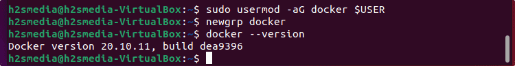 Running the Docker command without sudo
