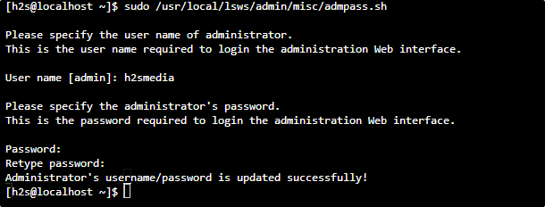 Set Admin password OpenSpeed Lite