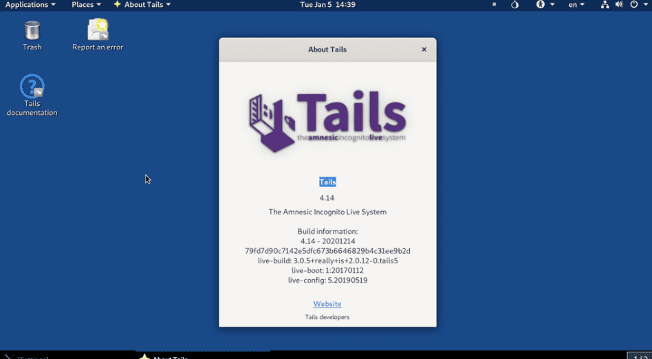 Tails Live Incognito Linux