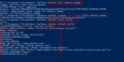 Ubuntu 22.04 Jammy Jellyfish docker container