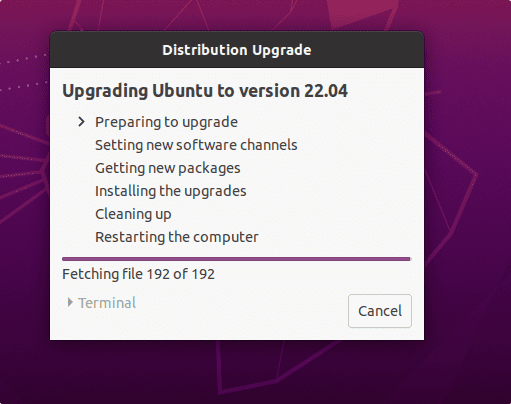 Upgrading Ubuntu version to 22.04 LTS