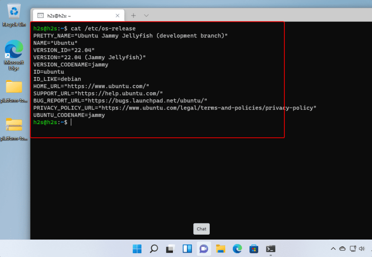 WSL Ubuntu 22.04 LTS Jammy Jelly FIsh