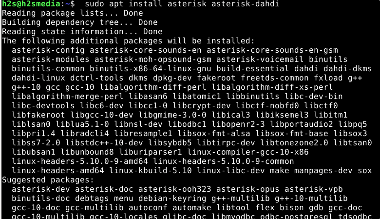 command to install asterisk on Debian 11 linux
