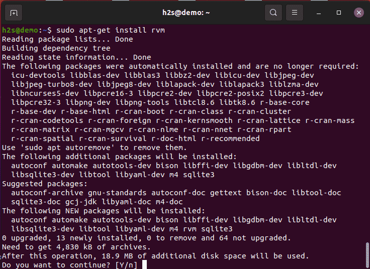 command to Install RVM on Ubuntu 20.04 LTS