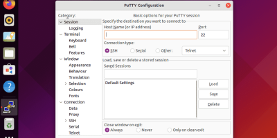 putty SSH client installation on Ubuntu 22.04 or 20.04 LTS Linux