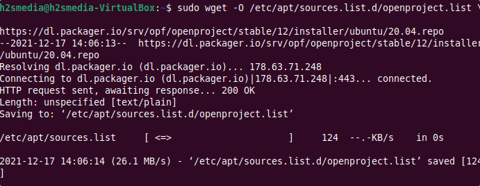 Add an openproject repository on Ubuntu 20.04