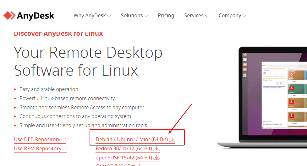 how to download anydesk on linux
