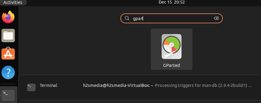 Gparted on Ubuntu Linux install