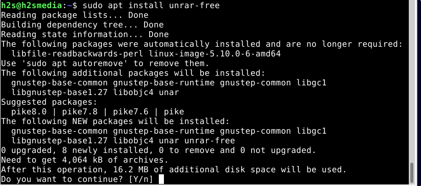 Install Unrar Debian 10 or 11 Bullseye