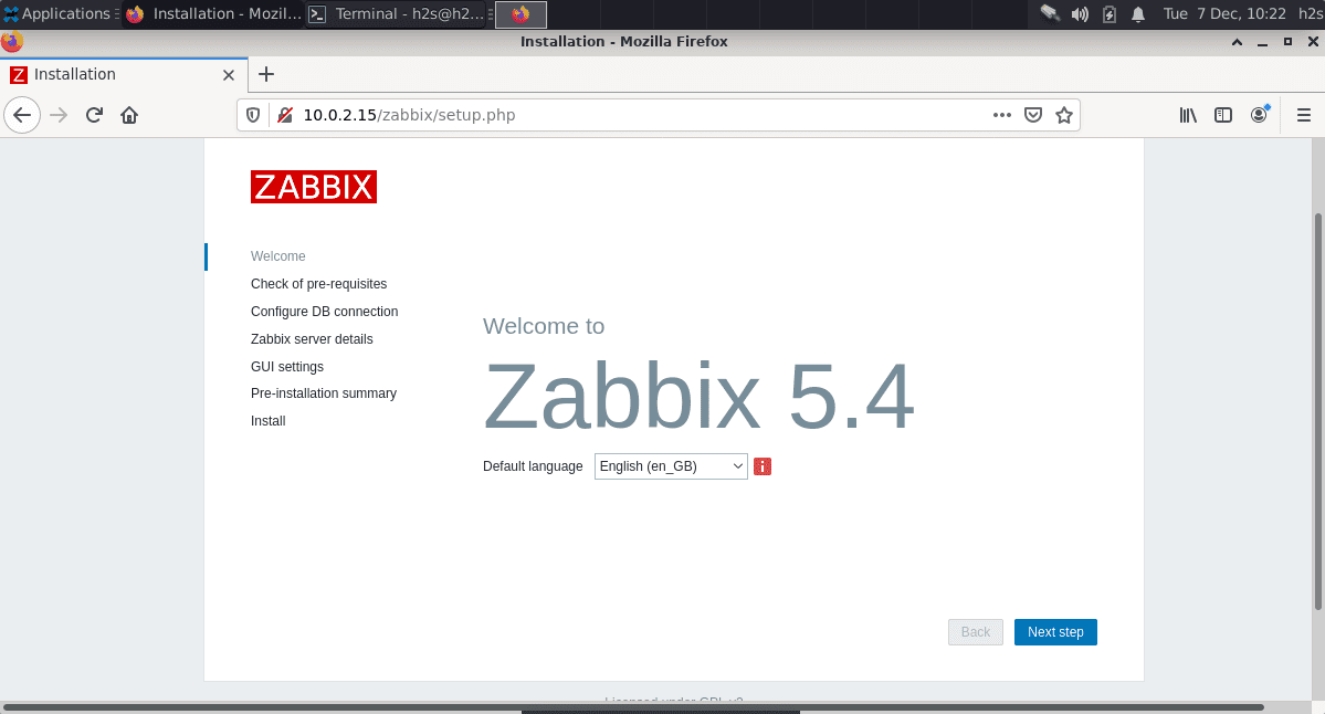 Zabbix 5.4 installation on Debian 11 Bullseeye Linux