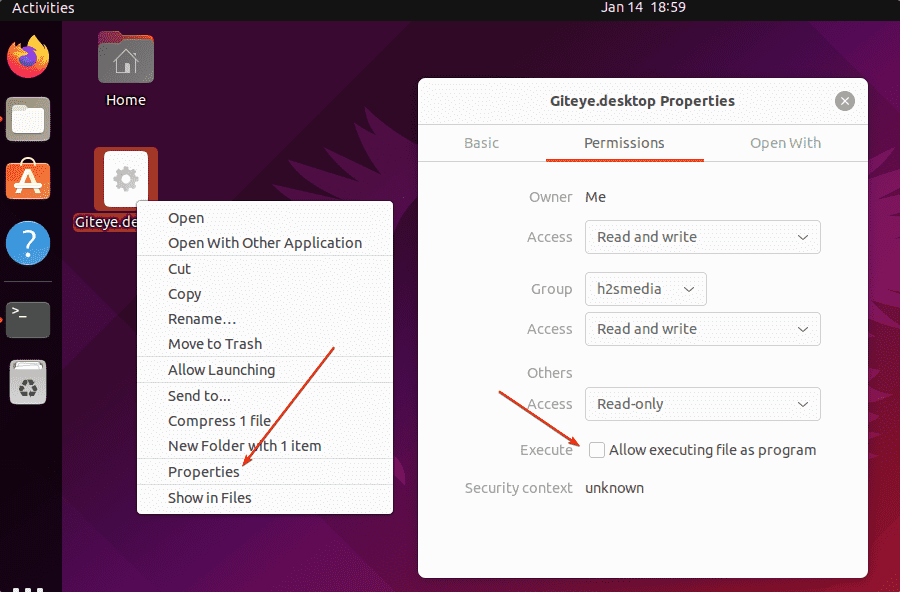 Allow executing desktop shortcut