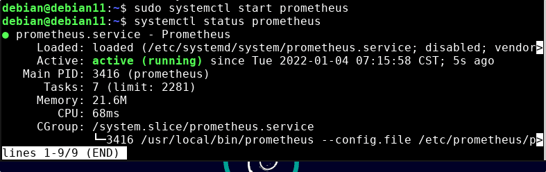 Check Status of Prometheus Service