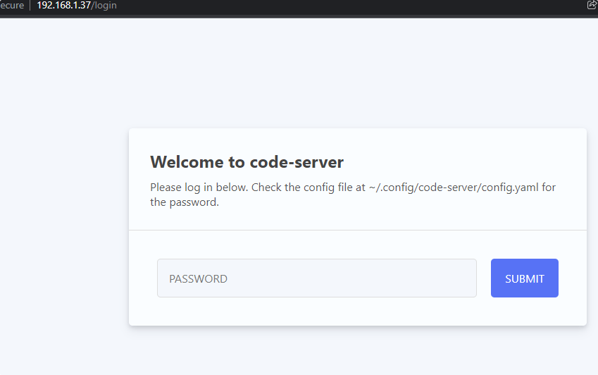 Code Server Password