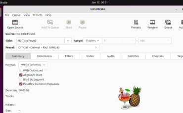 Command to install Handbrake on Ubuntu 22.04 or 20.04