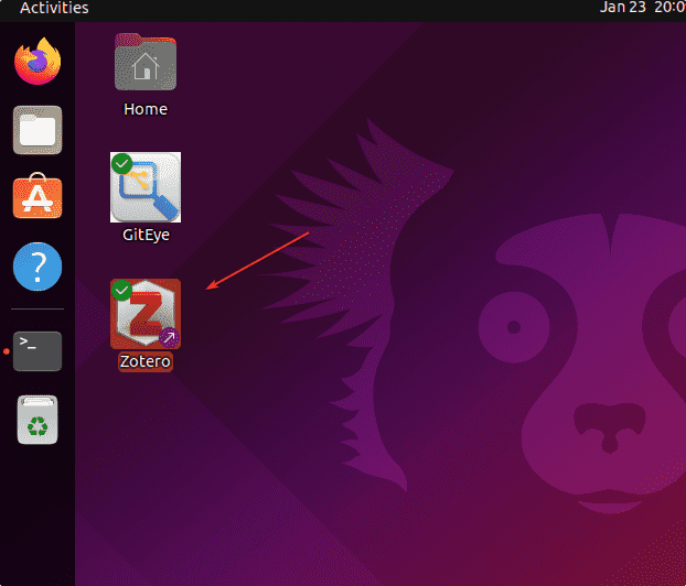 Desktop shortcut for Zotero