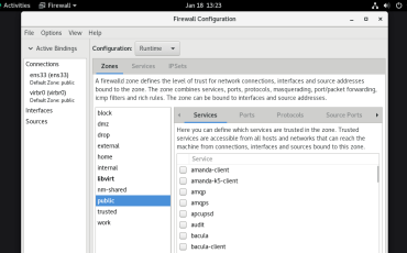 FirewallD GUI on Rocky Linux 8 Almalinux 8