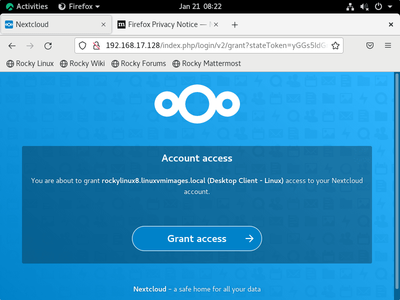 Grant Account access rocky linux