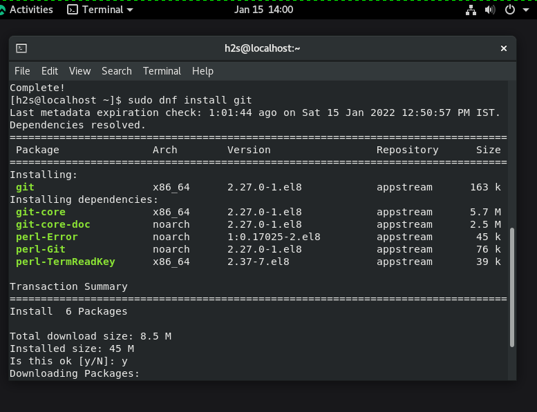 Install Git on AlmaLinux or Rocky Linux 8