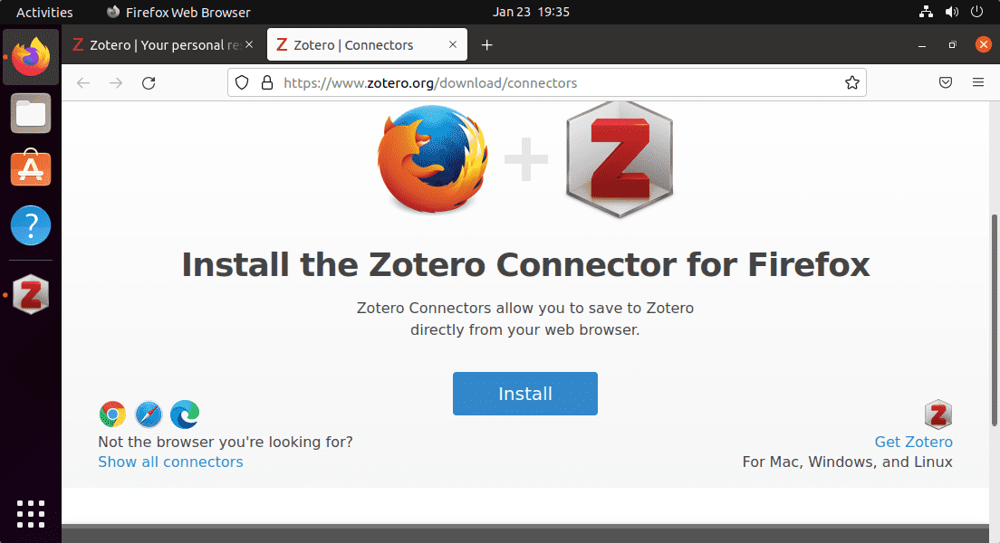 Install Zotero Connector