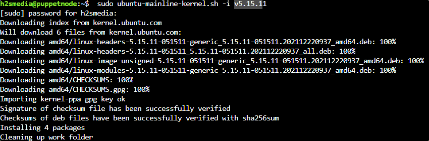 Install old or specific version of Ubuntu kernel