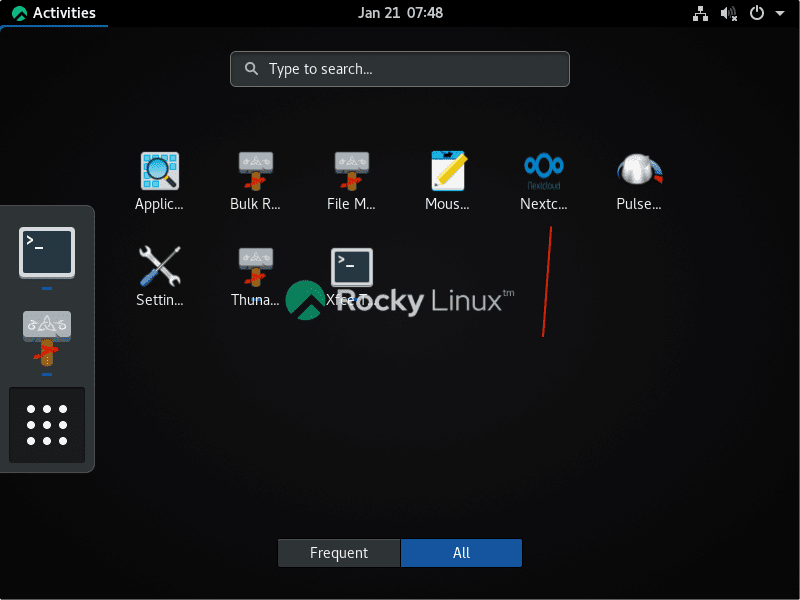 Run Nextcloud client on Almalinux or Rocky Linux 8